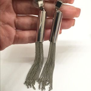 Silver waterfall chandelier earrings